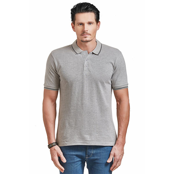Solo Formali Tipping Polo T-Shirt-Grey
