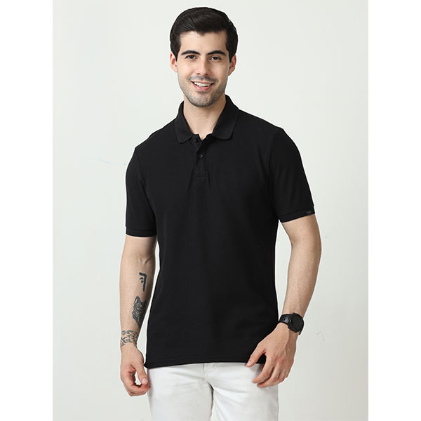Marks & Spencer Plain Polo T-Shirt-Black