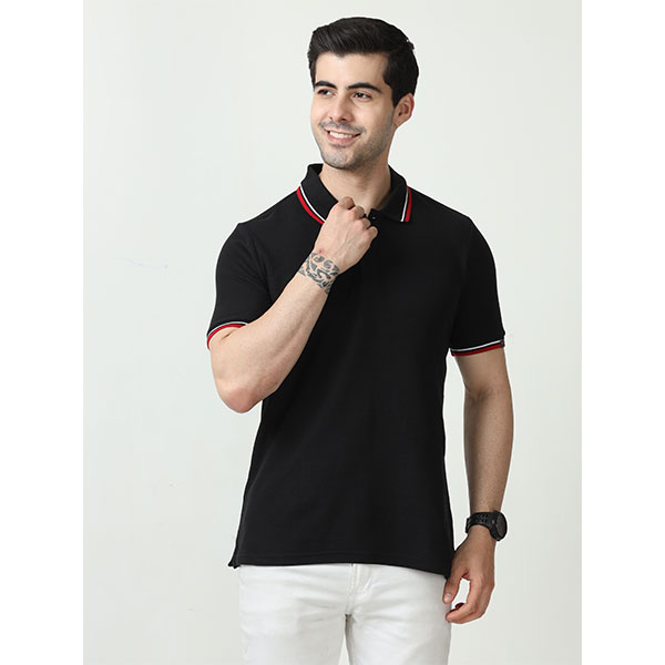 Marks & Spencer Tipping Polo T-Shirt-Black