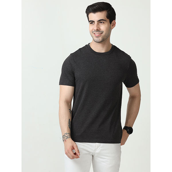 Marks & Spencer Round Neck T-Shirt-Charcoal