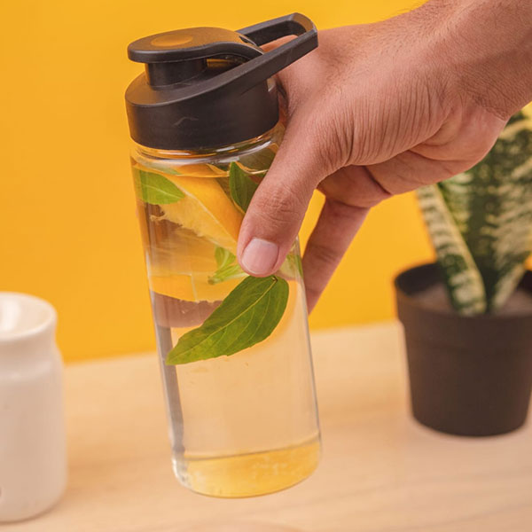 Fuze Borosilicate Sipper Glass Bottle 500ml