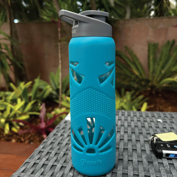 Glasafe Borosilicate Glass Bottle with Silicone Sleeve 750ml-Tranquil Teal