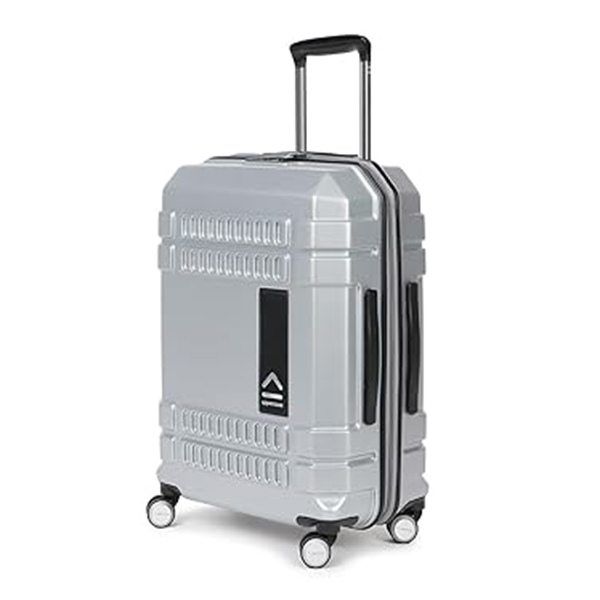 Uppercase Bullet Hard Luggage Trolley Bag-Medium (Silver)