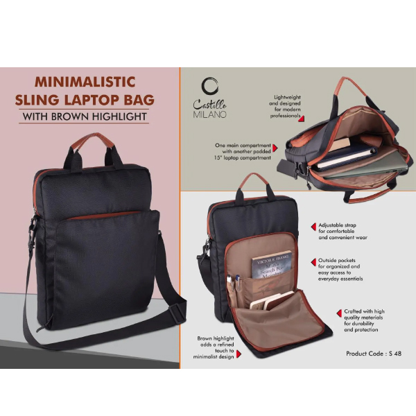 S48 – Minimalistic Sling Laptop Bag | Sleek Design