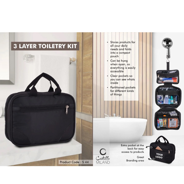 S44 – 3 Layer Toiletry Kit – Medium Size
