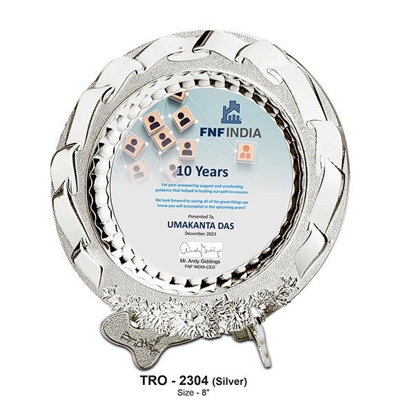 Metal Trophy Tro - 2304 Silver 8" Inch