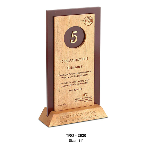 Wooden Trophy Tro - 2620 11" Inch