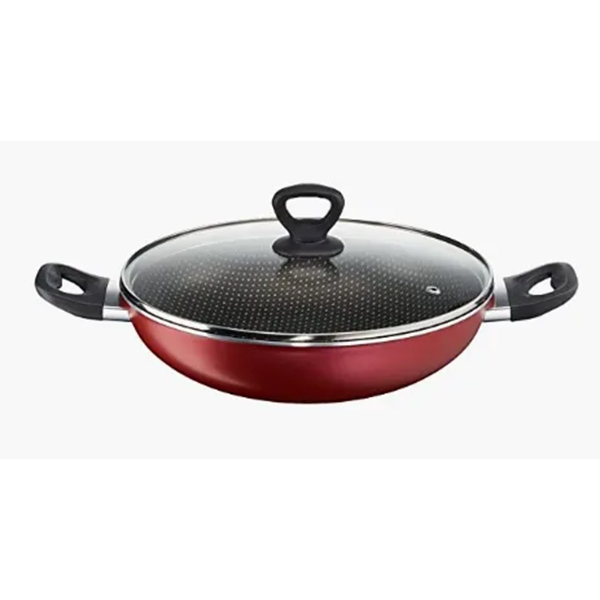 Tefal Kadhai Aluminium Non-Stick 28 Cm G Lid Rio Red Simply Chef 5200001062