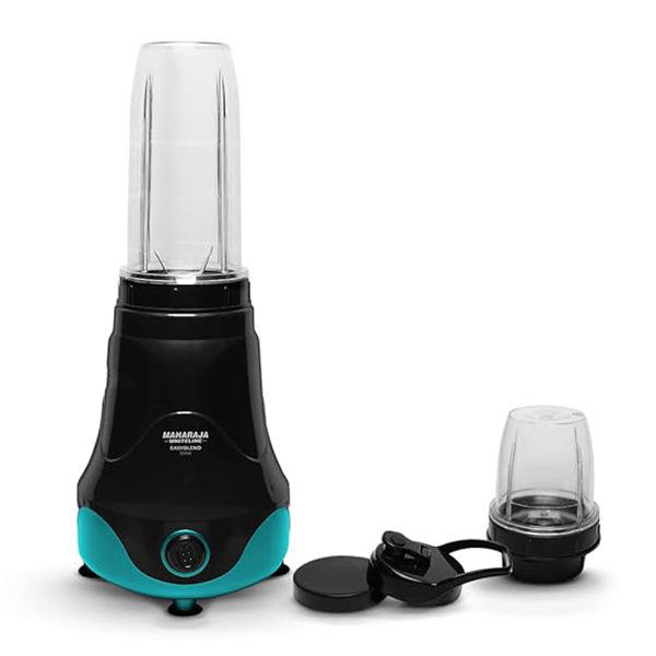 Maharaja Whiteline Plastic Easyblend Mixer Grinder, 300 Watts - Mx-257 (Black & Turquoise Blue)