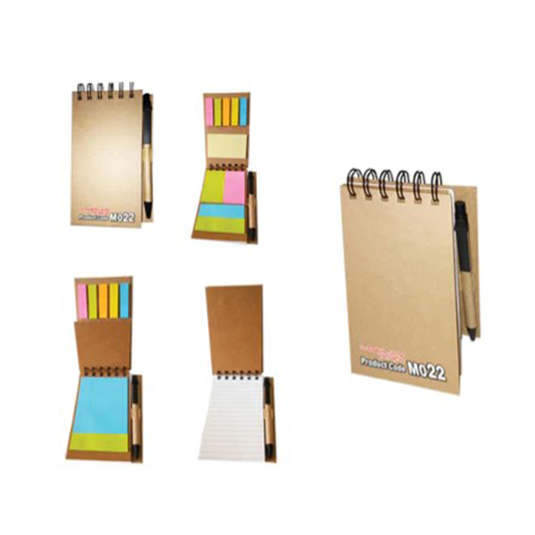 M022 Eco-Friendly Wiro Note Pad With Sticky Note