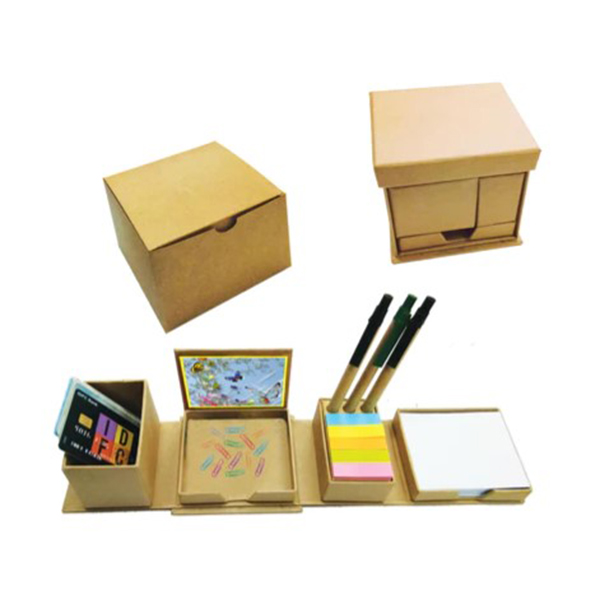 M029 Eco-Friendly Foldable Square Cube Box With Pen Holder Sticky Note