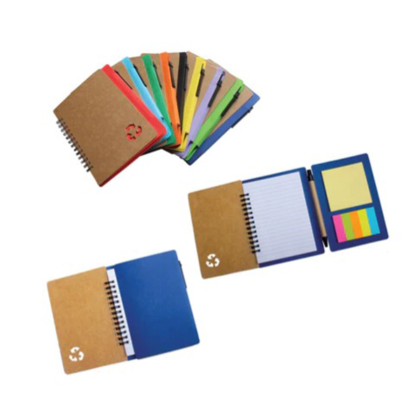 M044 Three Fold Wiro Sticky Note Pad & Pen