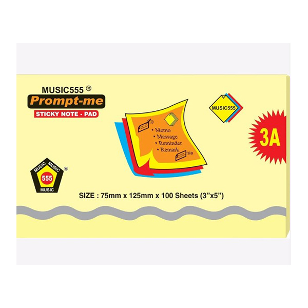 Pnp-512 Prompt-Me Yellow Sticky Note Pad