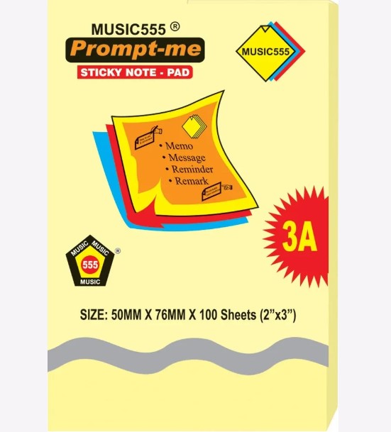 Prp-408 Prompt-Me Yellow Rulled Sticky Note Pad