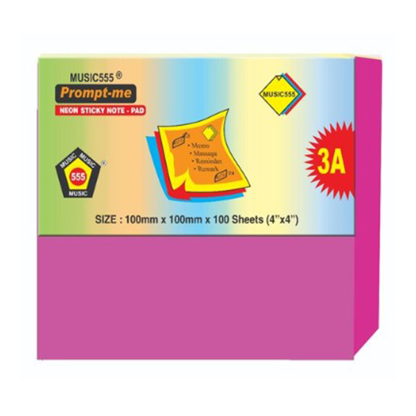 Npp-404 4X4 Prompt-Me Neon Sticky Note Pad