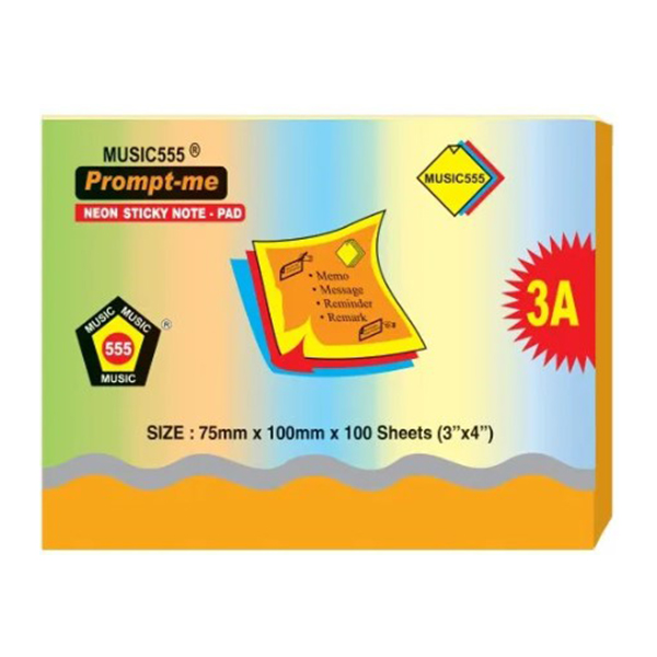 Pnr-304 4X3 Prompt-Me Neon Rulled Sticky Note Pad