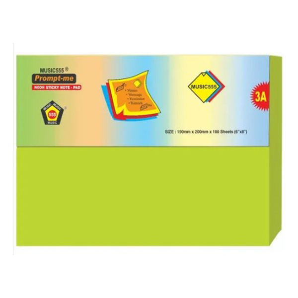 Pnr-408 8X6 Prompt-Me Neon Rulled Sticky Note Pad