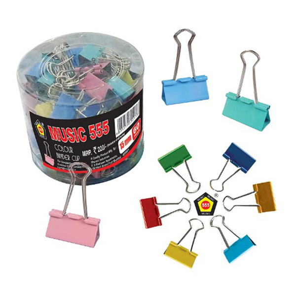 Cbc-15 15Mm Music-555 Multi Colour Binder Clip