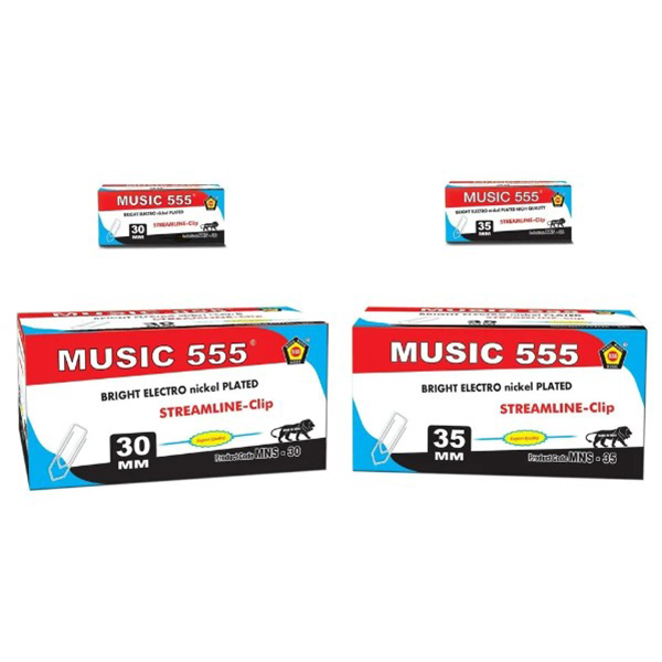 Mns-30 30Mm Music 555 Nickel Plated Stream Line Clips