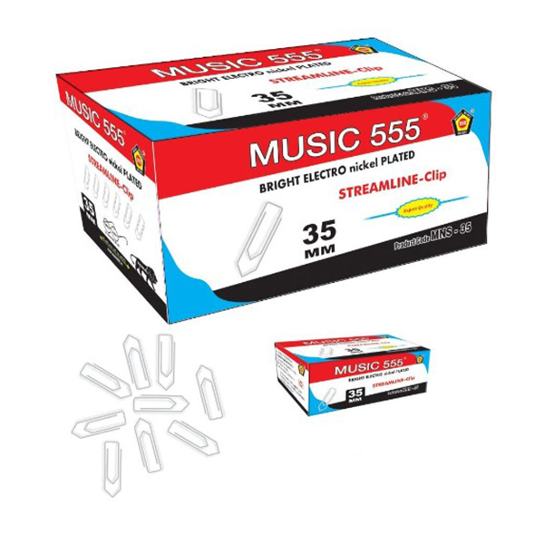Mns-35 35Mm Music 555 Nickel Plated Stream Line Clips