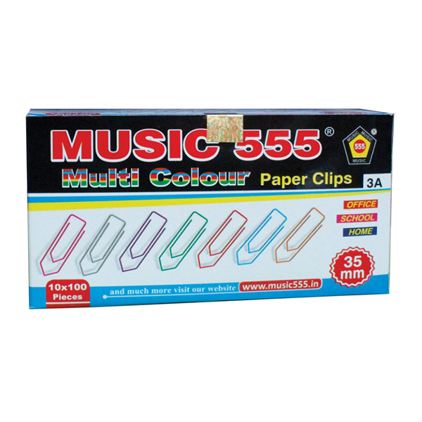 Mcc-35 35Mm Music 555 Multi Colour U Clips (100Pcs)