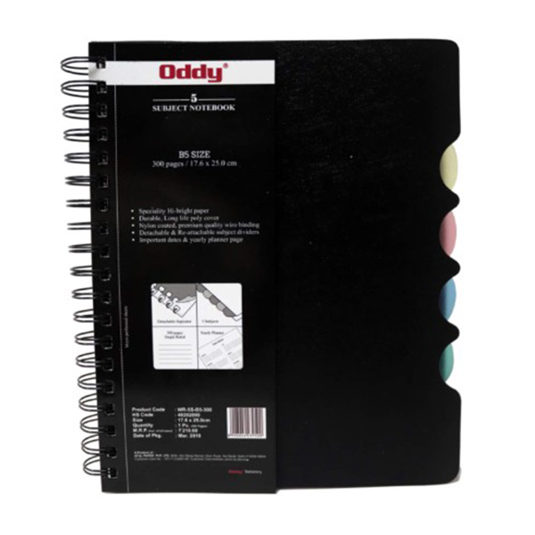 Mpsb6 B/5 (5 Subject) Wiro Note Book = 300 Pages