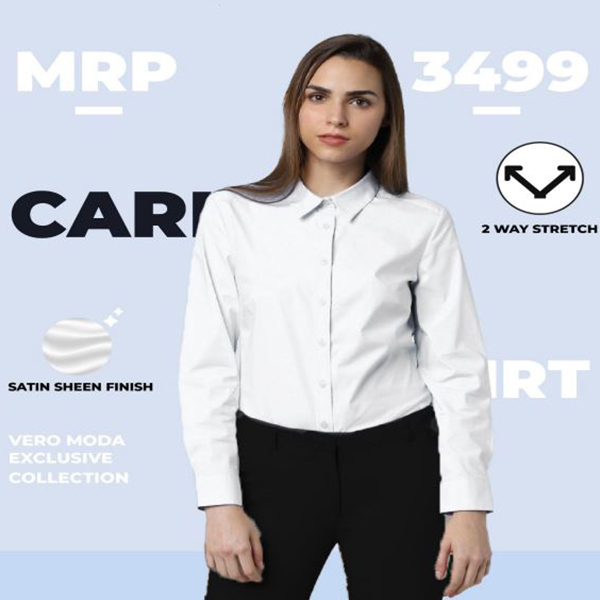 Vero Moda Carline Stretch Shirt - White