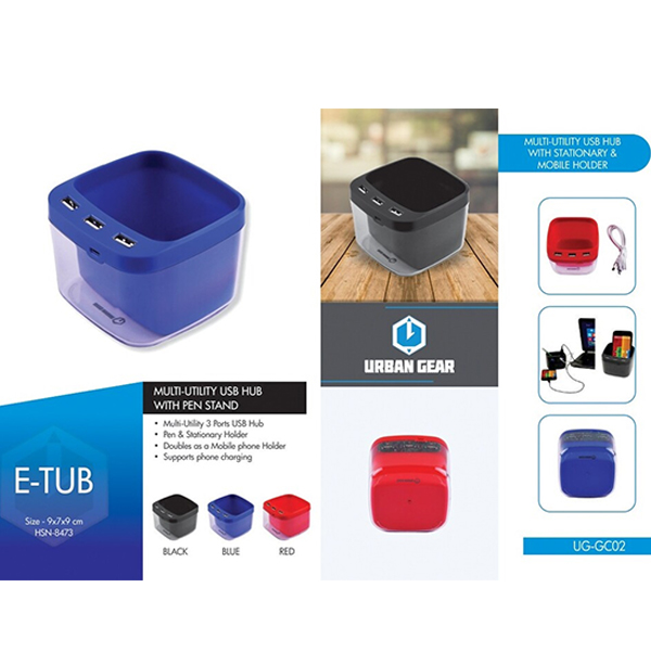 Usb Hub With Pen Stand - E-Tub