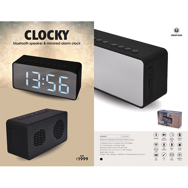 Bluetooth Speaker & Mirrored Alarm Clock Clocky