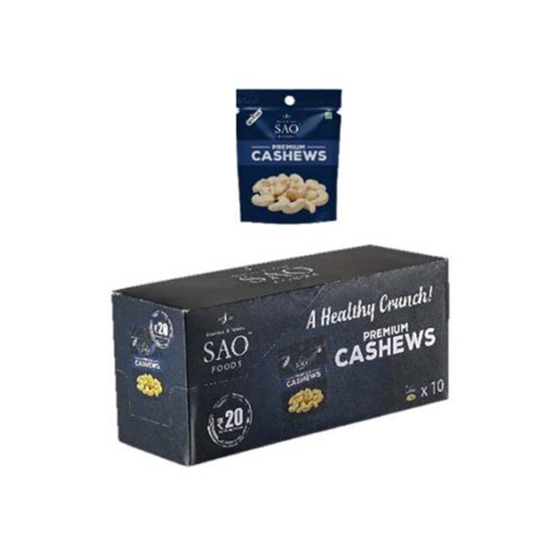Premium Cashews (Pack Of 10 Pouches)
