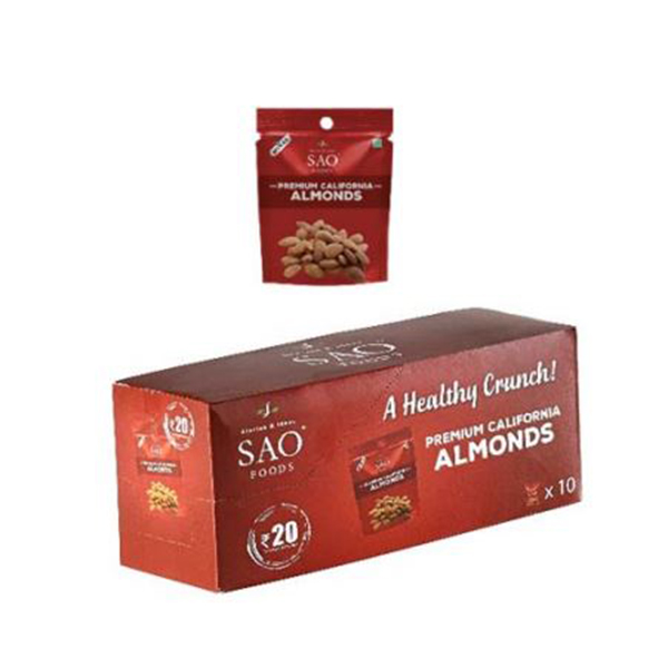 Premium California Almonds (Pack Of 10 Pouches)