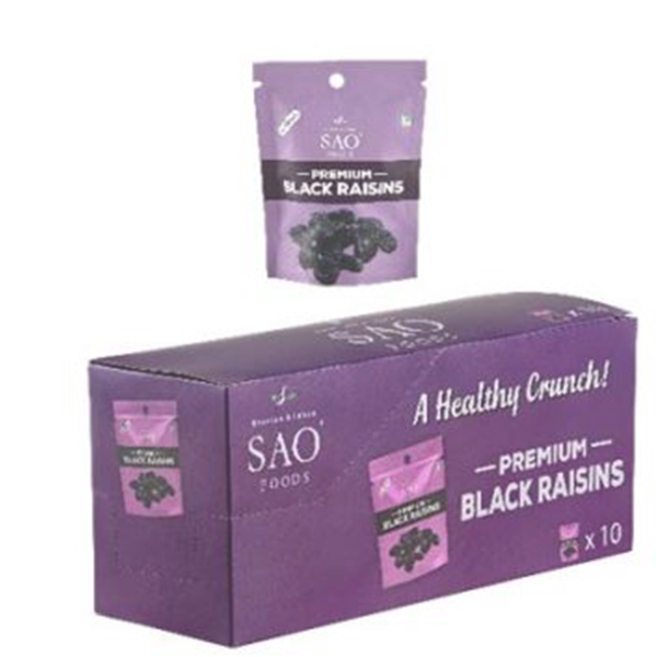Premium Black Raisins (Pack Of 10 Pouches) (Each Pouch Of 20Gm)