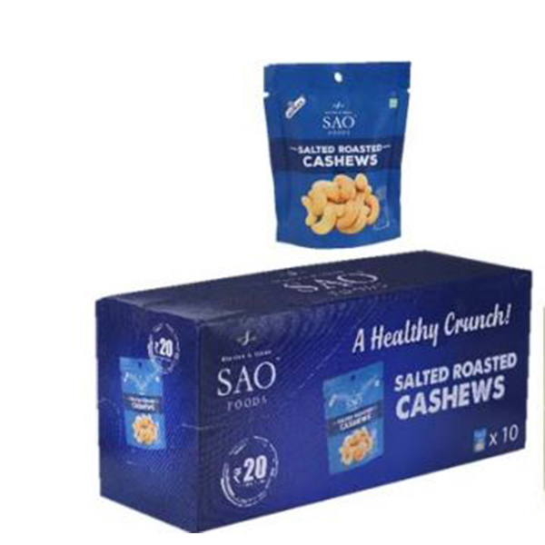 Salted Roasted Cashews (Pack Of 10 Pouches)