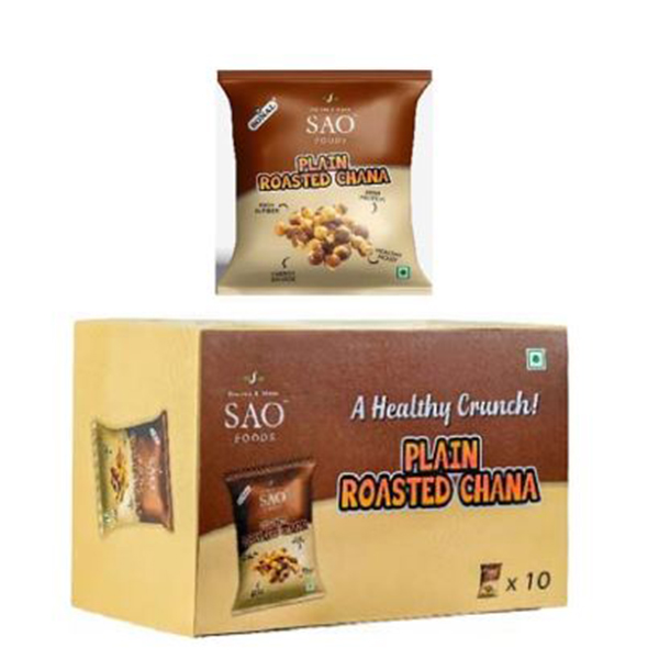 Plain Roasted Chana (Pack Of 10 Pouches)