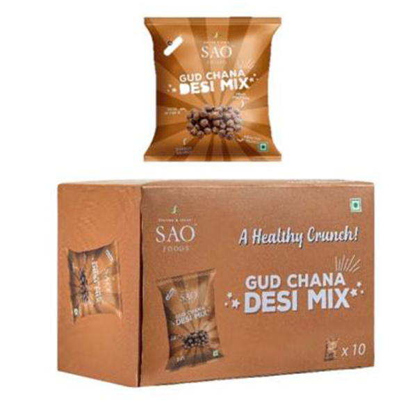 Gud Chana Desi Mix (Pack Of 10 Pouches)
