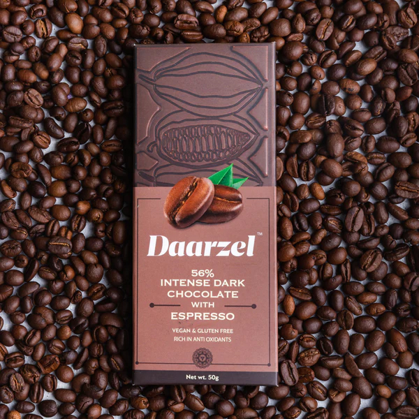 Daarzel - 56% Intense Dark Chocolate Espresso | Vegan & Gluten Free | 50 G