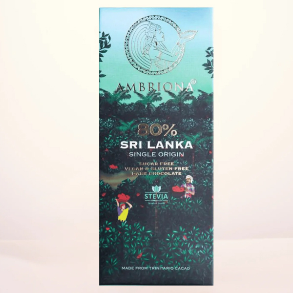 Ambriona - 80% Sri Lanka | Sugar Free | Gluten Free | Vegan | 50 G