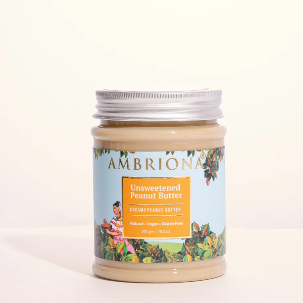 Ambriona - Peanut Butter Creamy | Keto Friendly | All Natural | Unsweetened | Gluten Free | Vegan | No Added Sugar | Keto | High Protein | 200 G