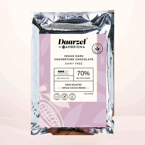 Daarzel - 70% Vegan Dark Couverture Chocolate 500 G