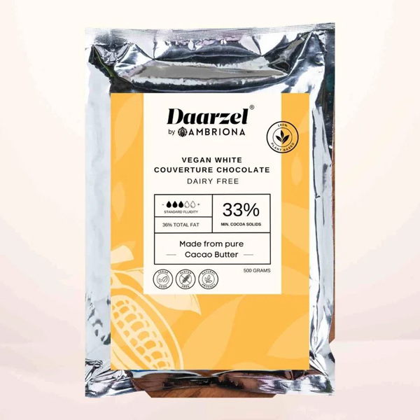 Daarzel - 32% Vegan White Couverture Chocolate 500 G