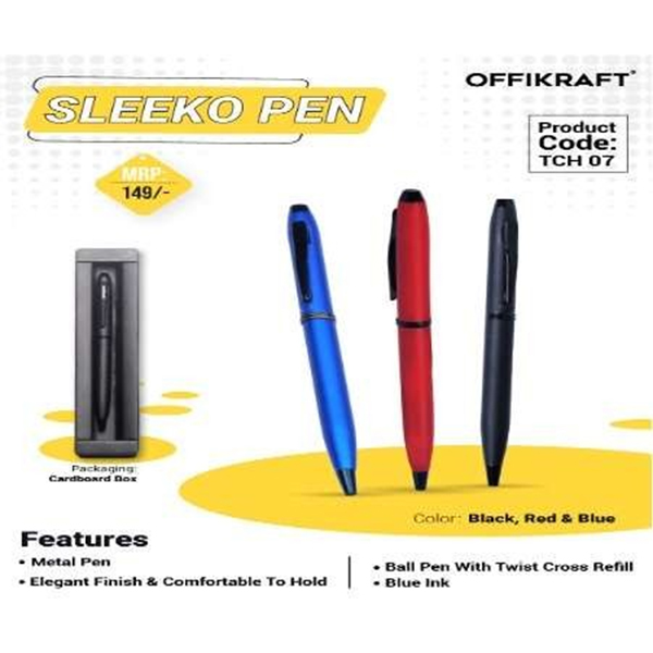 Sleeko Pen Tch 07 Black, Blue, Red