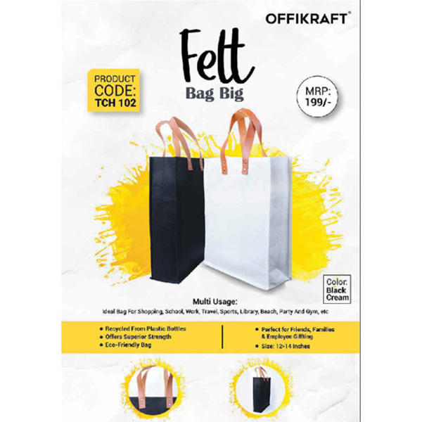 Felt Bag Big Tch 102 Crème, Black