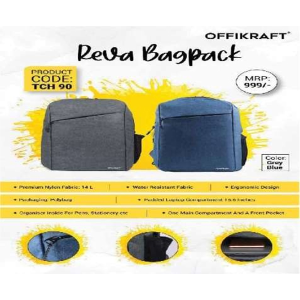Reva Back Pack Tch 90 Grey, Blue