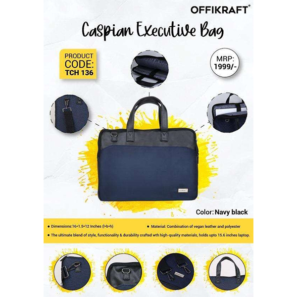 Caspian Executive Bag Tch 136 Navy Blue & Black