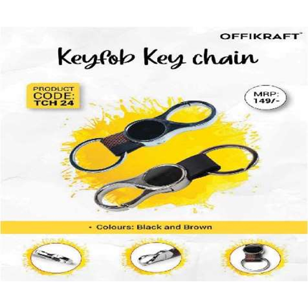Keyfob Keychain Tch 24 Black, Brown