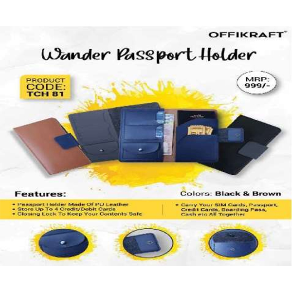 Wander Passport Holder Tch 81 Brown